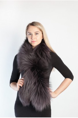 Dark blue fox fur scarf